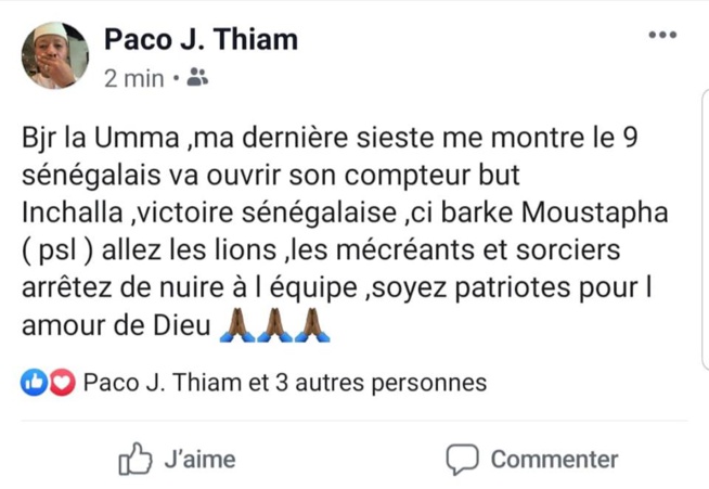 Sénégal VS Algérie : Paco J Thiam prédit à la dernière minute le nom du buteur, qui va qualifier les lions ! Sénégal VS Algérie : Paco J Thiam prédit à la dernière minute le nom du buteur, qui va qualifier les lions !