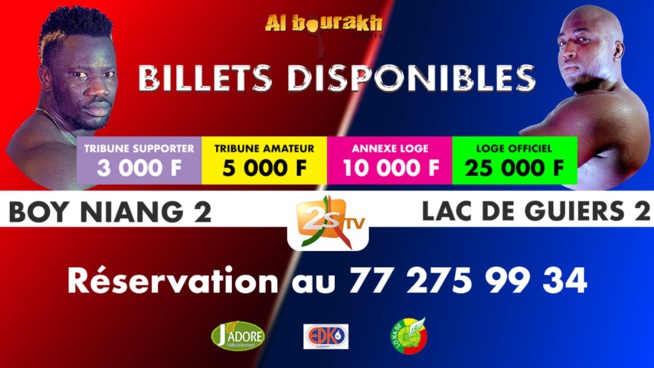 Lac de Guier 2 vs Boy Niag 2 ce samedi 13 juillet achetez vos code pay perview où vos tickets à l'arène national. Lac de Guier 2 vs Boy Niag 2 ce samedi 13 juillet achetez vos code pay perview où vos tickets à l'arène national.
