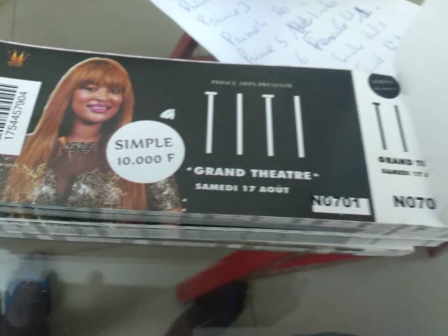 TITI au grand theatre le 17 aout, pensez à acheter vos tickets sont disponibles. TITI au grand theatre le 17 aout, pensez à acheter vos tickets sont disponibles.