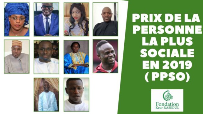 Prix PPSO 2019- La Fondation Keur Rassoul dévoile la liste finale des 10 personnalités les plus sociales au Sénégal Prix PPSO 2019- La Fondation Keur Rassoul dévoile la liste finale des 10 personnalités les plus sociales au Sénégal