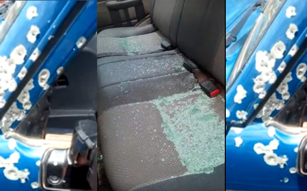 Vidéo Exclusive: la voiture de la gendarmerie de Koumpentoum criblée de balles par les malfrats occasionnant la mort de Commandant de la brigade Tamsir Sané