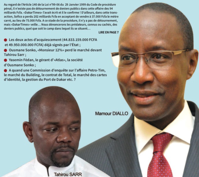 Affaire du TF1451/R: éléments nouveaux sur les 94 milliards F Cfa Affaire du TF1451/R: éléments nouveaux sur les 94 milliards F Cfa
