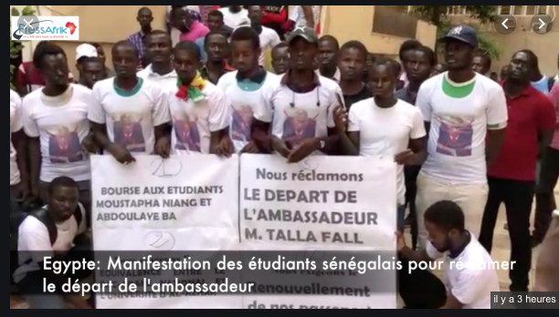 Egypte: des étudiants sénégalais réclament le départ de l'ambassadeur Egypte: des étudiants sénégalais réclament le départ de l'ambassadeur
