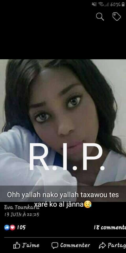 Voici Awa Tounkara 22 ans, l’étudiante tombée du 3ème étage d’un immeuble Voici Awa Tounkara 22 ans, l’étudiante tombée du 3ème étage d’un immeuble
