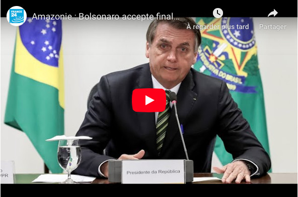 Amazonie: Bolsonaro accepte finalement une aide étrangère, sous conditions Amazonie: Bolsonaro accepte finalement une aide étrangère, sous conditions