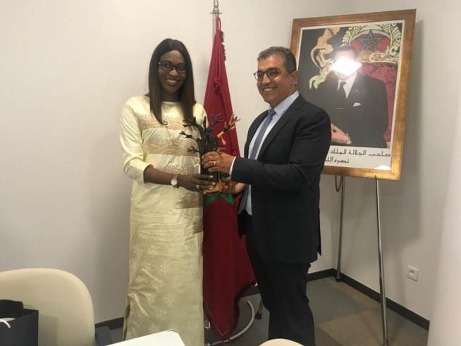 Visite officielle de Mme le Ministre de la Microfinance et de l’Economie sociale et solidaire au Maroc : Zahra Iyane Thiam et son homologue Marocain s’engagent pour promouvoir le développement de l’Economie sociale et solidaire. (IMAGES) Visite officielle de Mme le Ministre de la Microfinance et de l’Economie sociale et solidaire au Maroc : Zahra Iyane Thiam et son homologue Marocain s’engagent pour promouvoir le développement de l’Economie sociale et solidaire. (IMAGES)