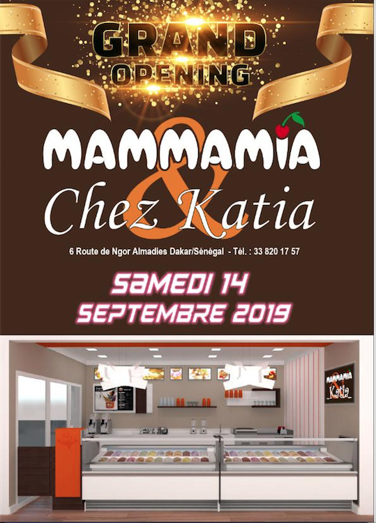 Le N°1 du Glacier mondial MAMMAMIA s'implante le 14 septembre chez KATIA aux Almadies. GOUTTE MOI ÇA