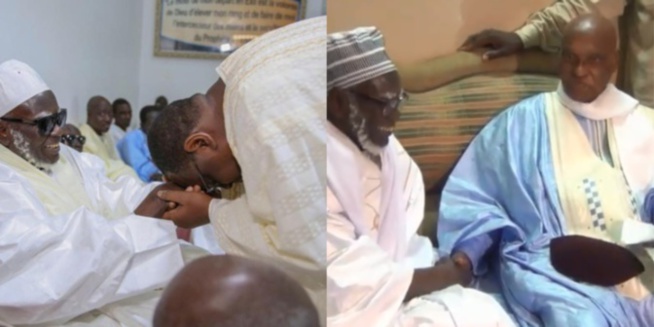 Me Abdoulaye Wade arrive à Massalikoul Jinaan sous les acclamations des fidèles au même moment que le Président Macky Sall