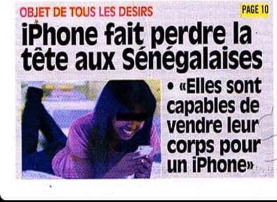 « Les Sénégalaises capables de vendre leur corps pour un iPhone » : L’OBS lynché sur les réseaux sociaux « Les Sénégalaises capables de vendre leur corps pour un iPhone » : L’OBS lynché sur les réseaux sociaux