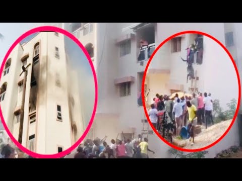 Violent incendie à ouest foire :L’immeuble d’un internat ravagé, Des femmes sautent du 2e étage