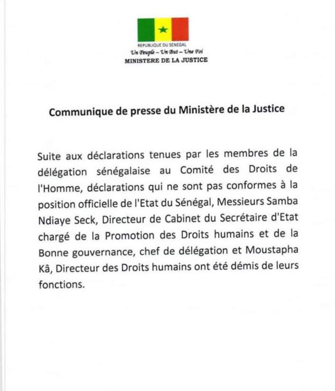 Affaire Karim Wade: Moustapha Kâ et Samba Ndiaye Seck limogés