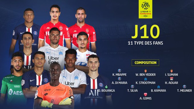 L1 – Equipe type 10e j: Alfred Gomis dans les buts, Habib Diallo absent
