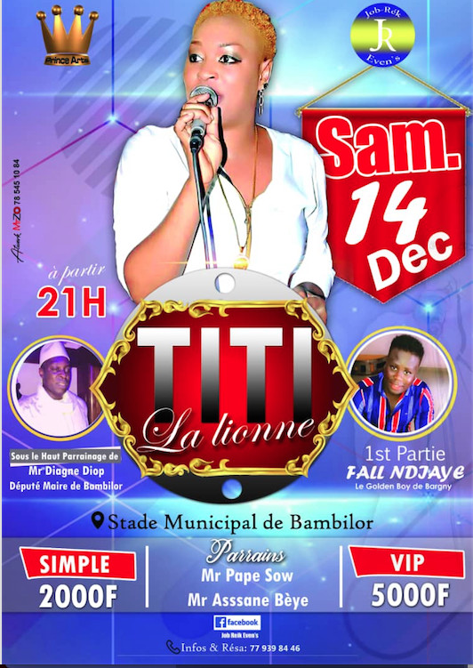 TOURNÉE SÉNÉGALAISE: TITI au coeur des régions du Sénégal avec "NAMONALEN" en live .