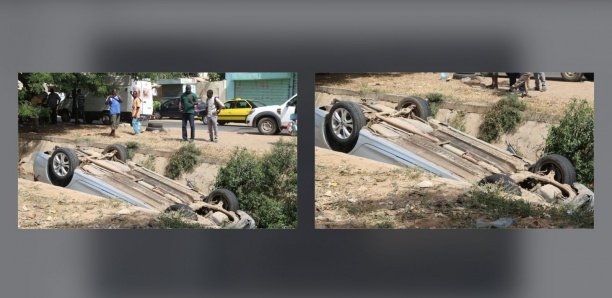 Fass : Une voiture finit sa course dans le canal d’évacuation Fass : Une voiture finit sa course dans le canal d’évacuation
