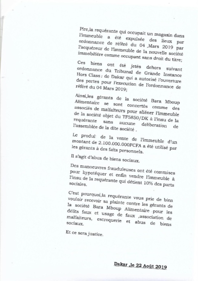 Escroquerie et abus de biens sociaux : Serigne Mboupe et son frère visés par une plainte…de leur sœur