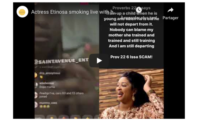 Une actrice nigériane fume et utilise la Bible comme cendrier (Vidéo)