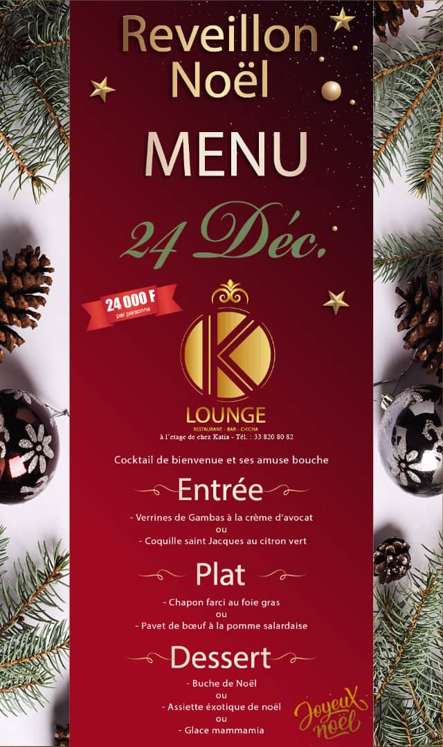 Pourvos réveillons de Noël et fin d'année une seule destination,le K LOUNGE CHEZ KATIA ET LE KABYLIE aux Almadies vous offrent un cadre exceptionnel. Appelez vite pour vos réservations Pourvos réveillons de Noël et fin d'année une seule destination,le K LOUNGE CHEZ KATIA ET LE KABYLIE aux Almadies vous offrent un cadre exceptionnel. Appelez vite pour vos réservations