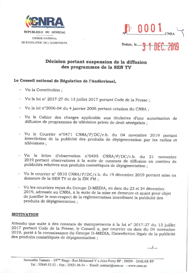 CNRA- Suspension de 7jours des programmes de SEN TV : Bougane Guèye Dani joue-t-il, au pocker ?