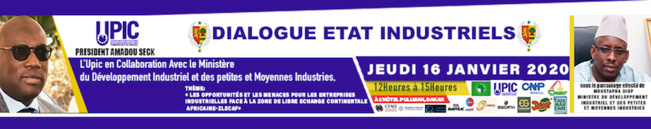 Dejeuner UPIC avec les industriels ce jeudi 16 janvier de 12H à 16 H à l'hotel PULLMAN de Dakar.
