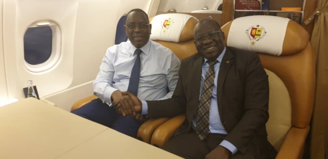 Le Président Mbagnick Diop du MEDS au forum économique mondial en Allemagne avec Macky Sall