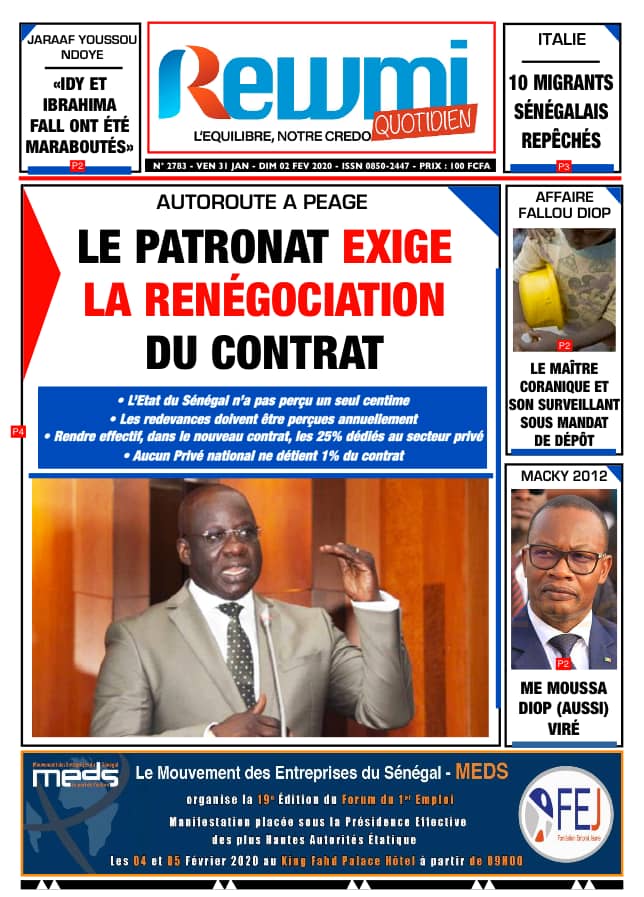 Autoroute à péage: Le patronat exige la renégociation du contrat Autoroute à péage: Le patronat exige la renégociation du contrat