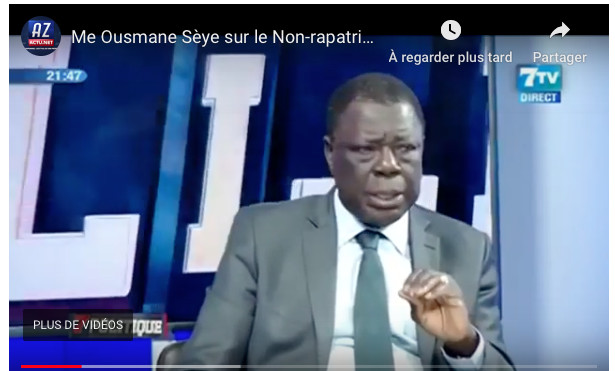 VIDEO - Me Ousmane Sèye sur la situation des Sénégalais bloqués à Wuhan: "Macky Sall a raison"