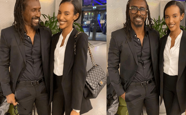 Aliou Cissé et sa fille Chelsea en toute complicité Aliou Cissé et sa fille Chelsea en toute complicité
