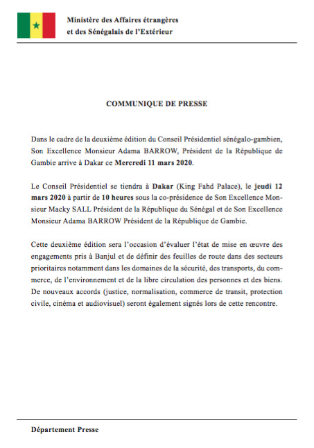 Ministère des Affaires étrangères et des Sénégalais de l’Extérieur