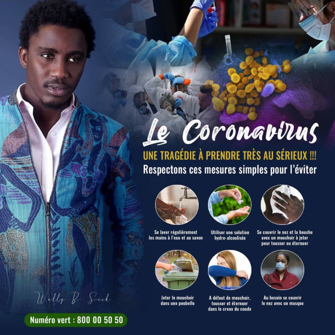 Waly Seck sur la sensiblisation pour les mesures de prévention sur le coronavirus. Waly Seck sur la sensiblisation pour les mesures de prévention sur le coronavirus.