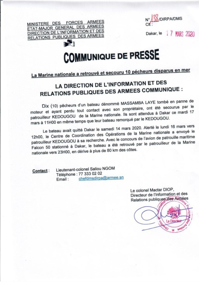 Marine nationale: Les 10 pêcheurs disparus en mer, retrouvés et secourus Marine nationale: Les 10 pêcheurs disparus en mer, retrouvés et secourus