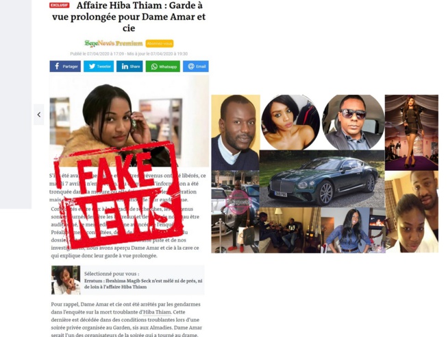 FAKE NEWS Affaire Hiba Thiam: Tous les suspects sont en garde-à-vue, personne n'a été libéré FAKE NEWS Affaire Hiba Thiam: Tous les suspects sont en garde-à-vue, personne n'a été libéré