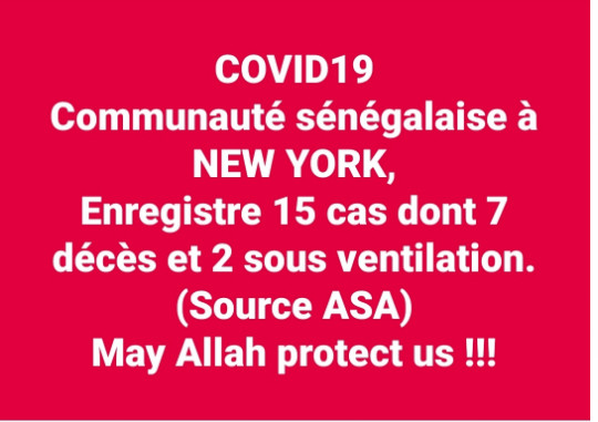 COVID-19: Sadio Yaya Barry président de l'association des Sénégalais aux USA fait la situation des sénégalais sur le coronavirus