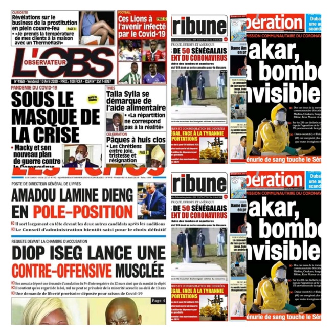 REVUE DE PRESSE: Controle judiciaire de Louty Ba, Amadou Niane, affaire Diop Iseg, situation du jour covid-19 Ã la une des quotidiens du jour REVUE DE PRESSE: Controle judiciaire de Louty Ba, Amadou Niane, affaire Diop Iseg, situation du jour covid-19 Ã la une des quotidiens du jour