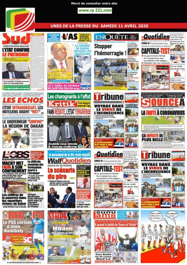 REVUE DE PRESSE: Macky met faim à son confinement, l'inconscience des sénégalais sur le C0vid... à la une des quotidiens