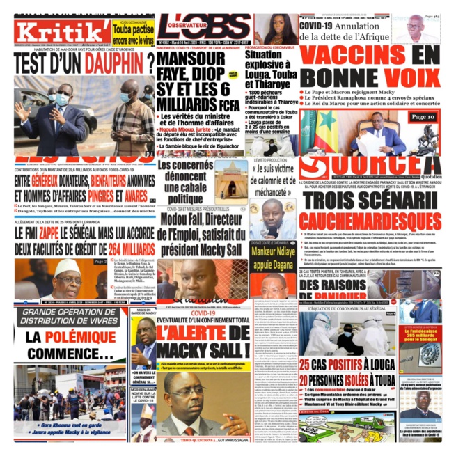 REVUE DES TITRES: Macky Sall et Tony Blair, Macron sur la dette de l'Afrique situation du jour c0vid-19 à la une des quotidiens
