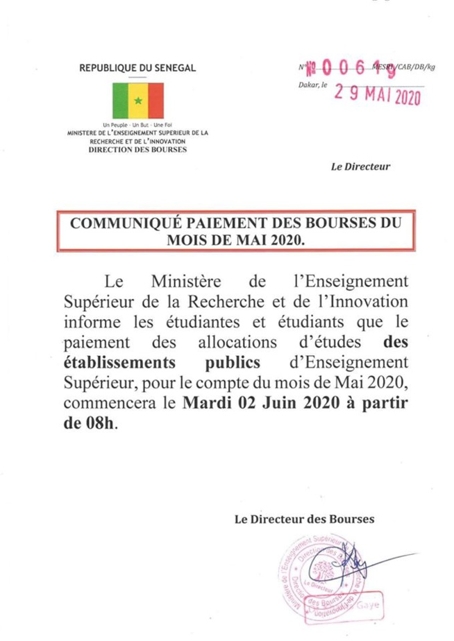 ALLOCATIONS D'ÉTUDES Les bourses payées à partir de mardi ALLOCATIONS D'ÉTUDES Les bourses payées à partir de mardi
