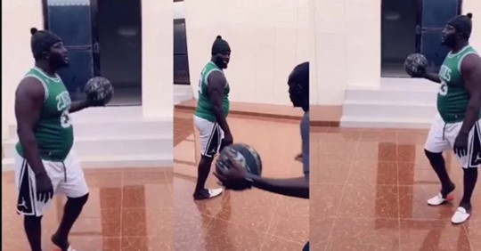 Balla Gaye 2 joue au basket dans sa nouvelle maison avec l’animateur Saliou Khoulé