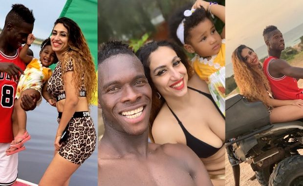 Le défenseur international Sénégalais, Pape Abou Cissé tout heureux avec son épouse Jihanne Le défenseur international Sénégalais, Pape Abou Cissé tout heureux avec son épouse Jihanne