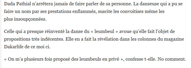 Dada Pathial: "On me propose toujours des leumbeuls en privé!"