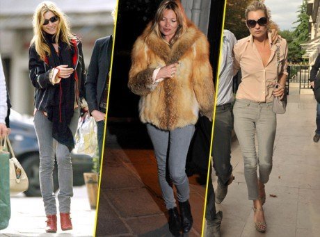 Looks de Kate Moss : sa fashion fixette ? Le slim gris !