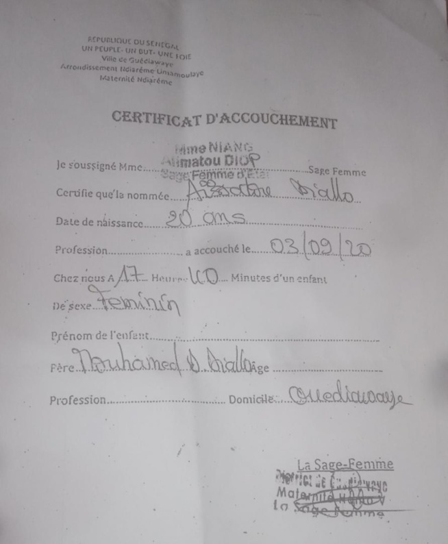 Affaire de la fille qui aurait accouché en plein examen...: La famille confirme l'information et apporte des preuves Affaire de la fille qui aurait accouché en plein examen...: La famille confirme l'information et apporte des preuves