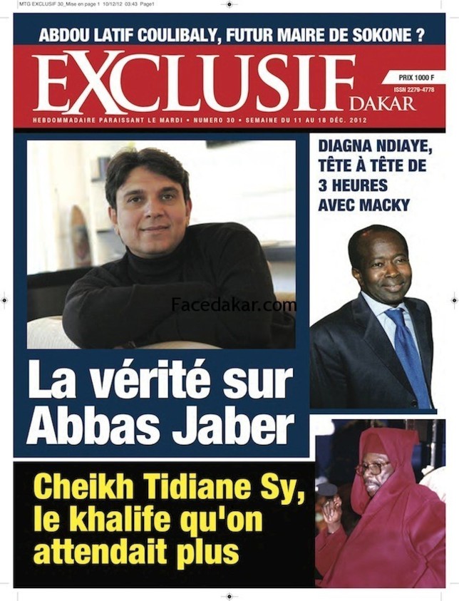 La Une du magazine Exclusif Dakar de cette semaine !