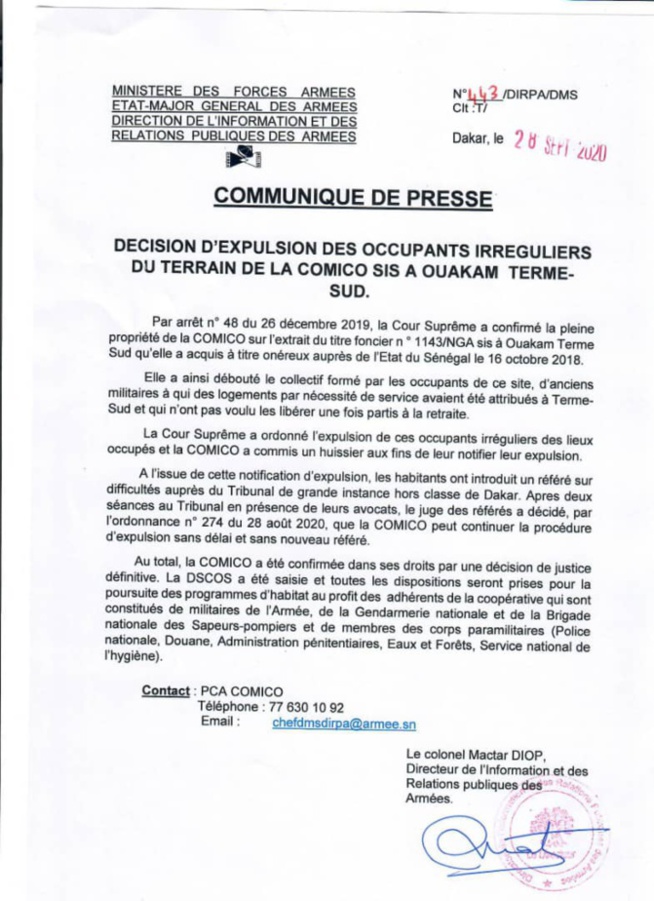 Le tribunal des référés autorise la poursuite des travaux à la Cité Comico: la décision d’expulsion des occupants irréguliers est tombée