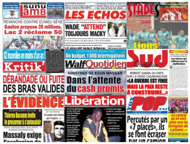 REVUE DES TITRES PAR NABOU A LA UNE DES QUOTIDIENS DU 12 OCTOBRE 2020