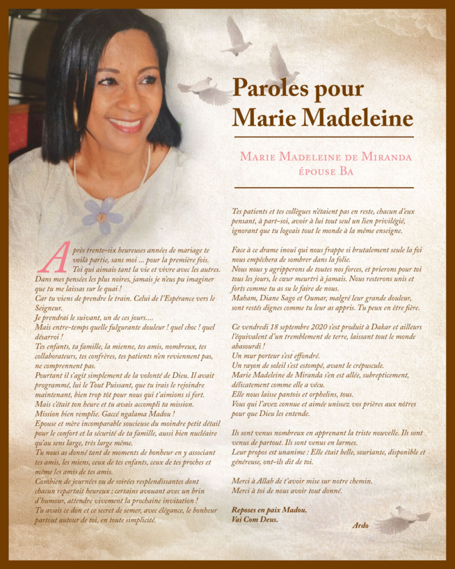 Paroles pour Marie Madeleine: Après 36 heureuses années, te voila partie... sans moi... - Ardo Paroles pour Marie Madeleine: Après 36 heureuses années, te voila partie... sans moi... - Ardo