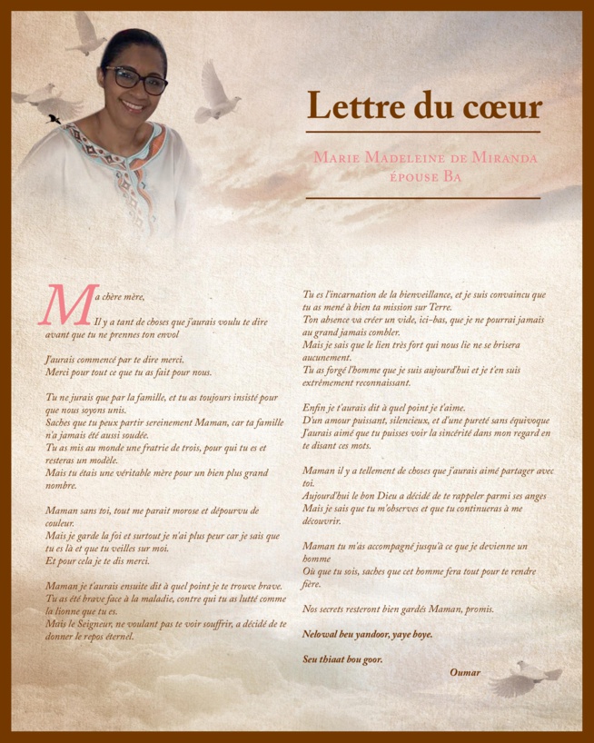 Lettre de Coeur d'un enfant qui a perdu sa maman ( Oumar Ardo ) Lettre de Coeur d'un enfant qui a perdu sa maman ( Oumar Ardo )