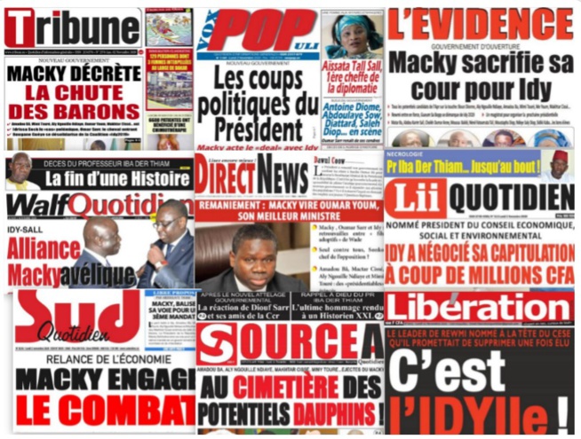 REVUE DES TITRES PAR NABOU NGOM A LA UNE DES QUOTIDIENS DU 02 NOVEMBRE 2020