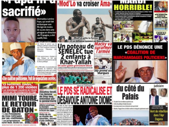 REVUE DES TITRES PAR NABOU NGOM A LA UNE DES QUOTIDIENS DU 11 NOVEMBRE 2020