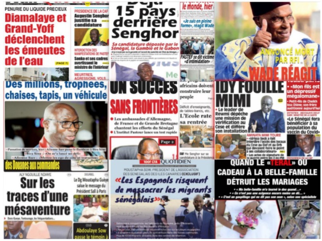 REVUE DES TITRES PAR NABOU NGOM A LA UNE DES QUOTIDIENS DU 18 NOVEMBRE 2020 REVUE DES TITRES PAR NABOU NGOM A LA UNE DES QUOTIDIENS DU 18 NOVEMBRE 2020