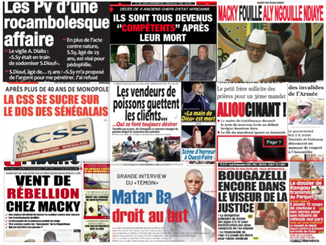 REVUE DES TITRES PAR NABOU NGOM A LA UNE DES QUOTIDIENS DU 26 NOVEMBRE 2020